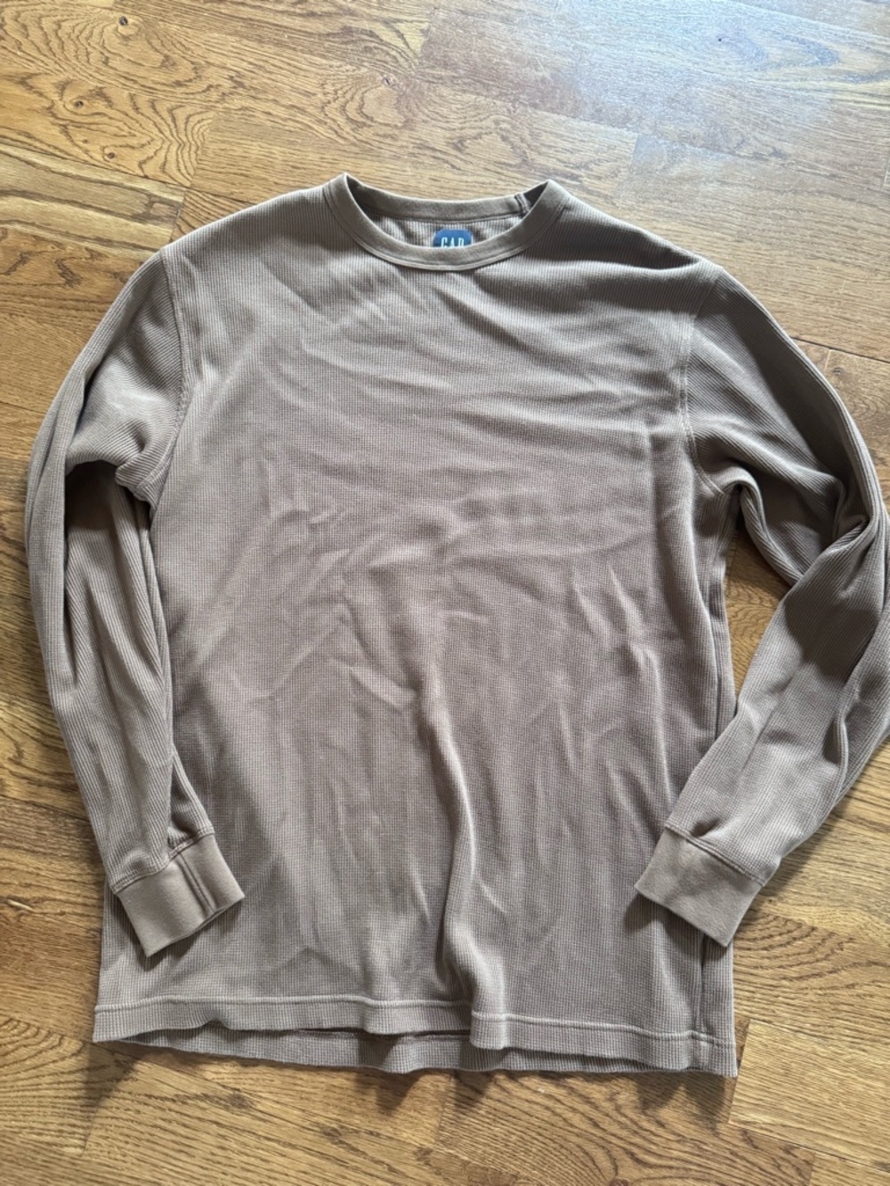 GAP Long Sleeve Thermal Tee in Light Brown